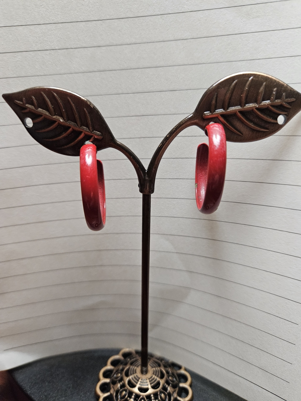Bold Red Hoop Earrings for Women - Lightweight Everyday Accessory